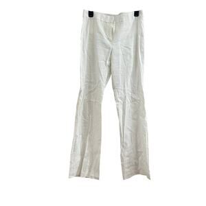Elie Tahari Theora Linen Blend Pant White Eggshell Size 6